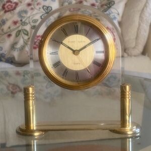 Y2K I Stuart Austin I Arched Acrylic + Brass Quartz Clock
